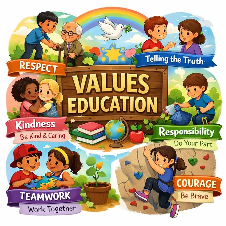 Home Values education book for kids teaching kindness honesty and respect