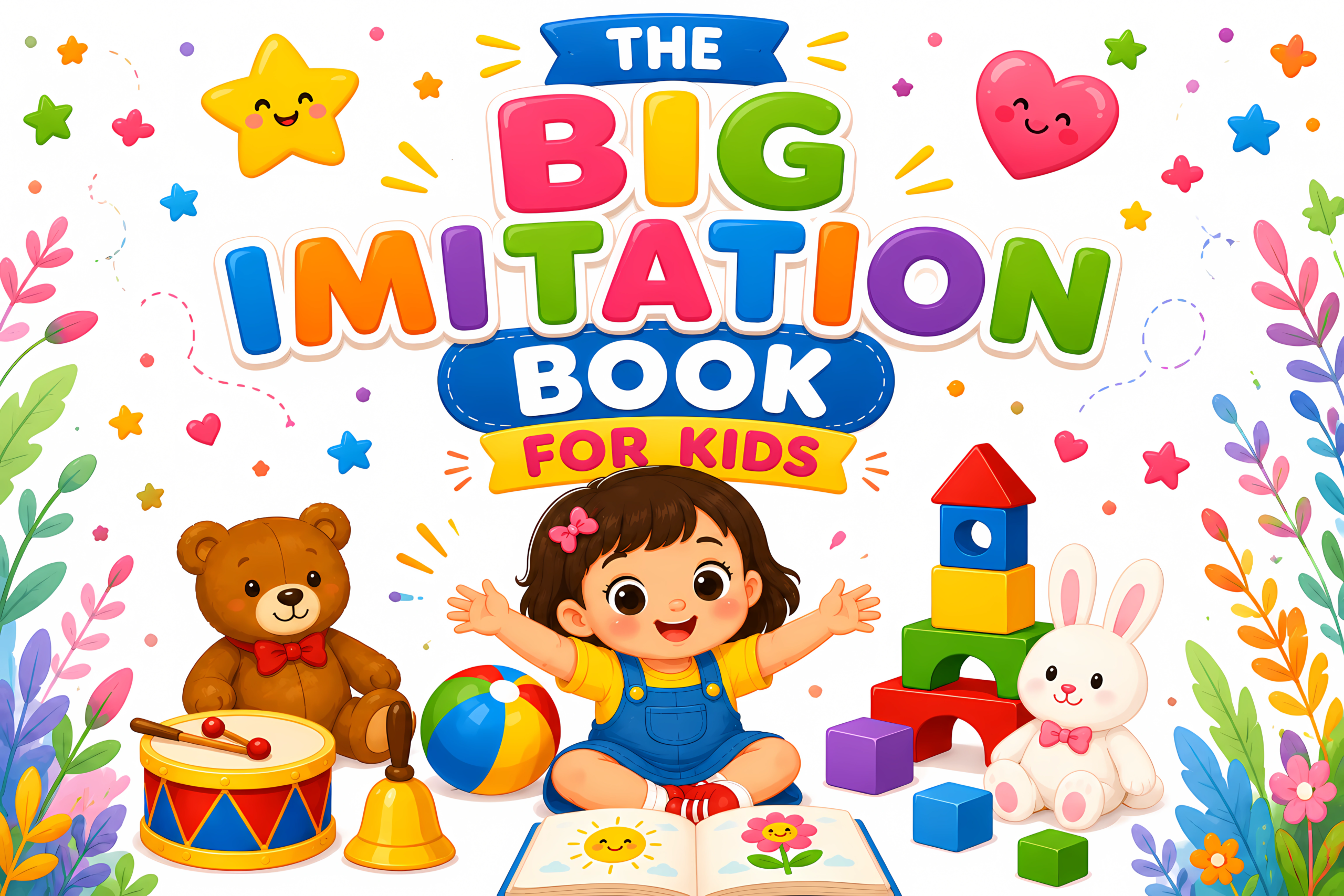 The Big Imitation Book for Kids free picture book cover