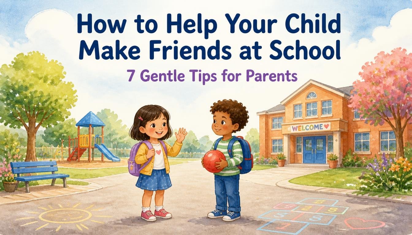 Two children meeting at school, illustrating tips for making friends at school