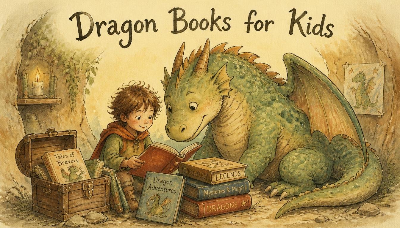 dragon books for kids—friendly dragon and mouse illustration