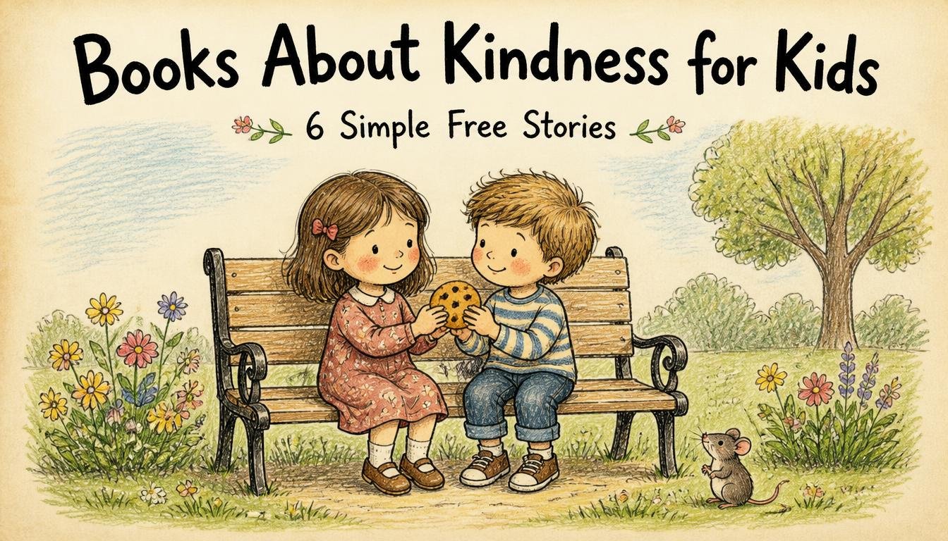 Two children sharing a cookie, illustrating books about kindness for kids